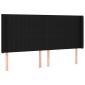 vidaXL Κρεβάτι Boxspring με Στρώμα & LED Μαύρο 200x200 εκ. Υφασμάτινο