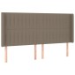 vidaXL Κρεβάτι Boxspring με Στρώμα & LED Taupe 200x200 εκ. Υφασμάτινο