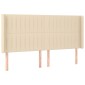 vidaXL Κρεβάτι Boxspring με Στρώμα & LED Κρεμ 200x200 εκ. Υφασμάτινο