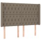 vidaXL Κρεβάτι Boxspring με Στρώμα & LED Taupe 140x190 εκ. Υφασμάτινο