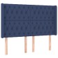 vidaXL Κρεβάτι Boxspring με Στρώμα & LED Μπλε 140x190 εκ. Υφασμάτινο
