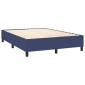 vidaXL Κρεβάτι Boxspring με Στρώμα & LED Μπλε 140x200 εκ. Υφασμάτινο