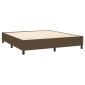vidaXL Κρεβάτι Boxspring με Στρώμα & LED Σκ.Καφέ 160x200εκ. Υφασμάτινο