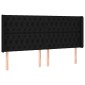 vidaXL Κρεβάτι Boxspring με Στρώμα & LED Μαύρο 180x200 εκ. Υφασμάτινο