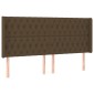 vidaXL Κρεβάτι Boxspring με Στρώμα & LED Σκ.Καφέ 180x200εκ. Υφασμάτινο