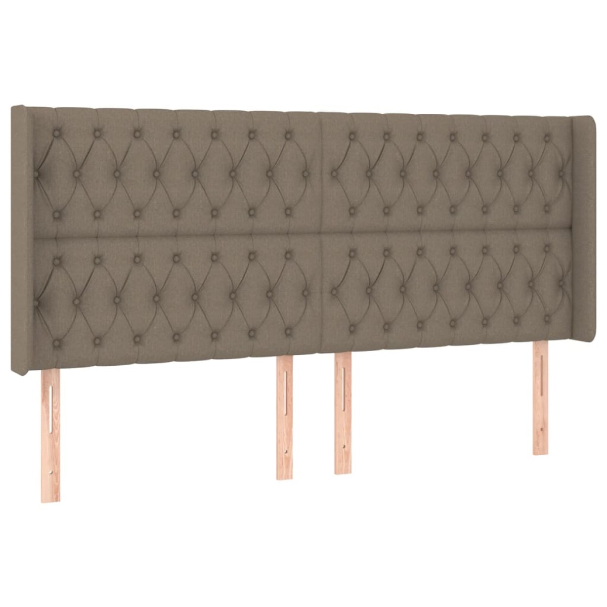 vidaXL Κρεβάτι Boxspring με Στρώμα & LED Taupe 200x200 εκ. Υφασμάτινο