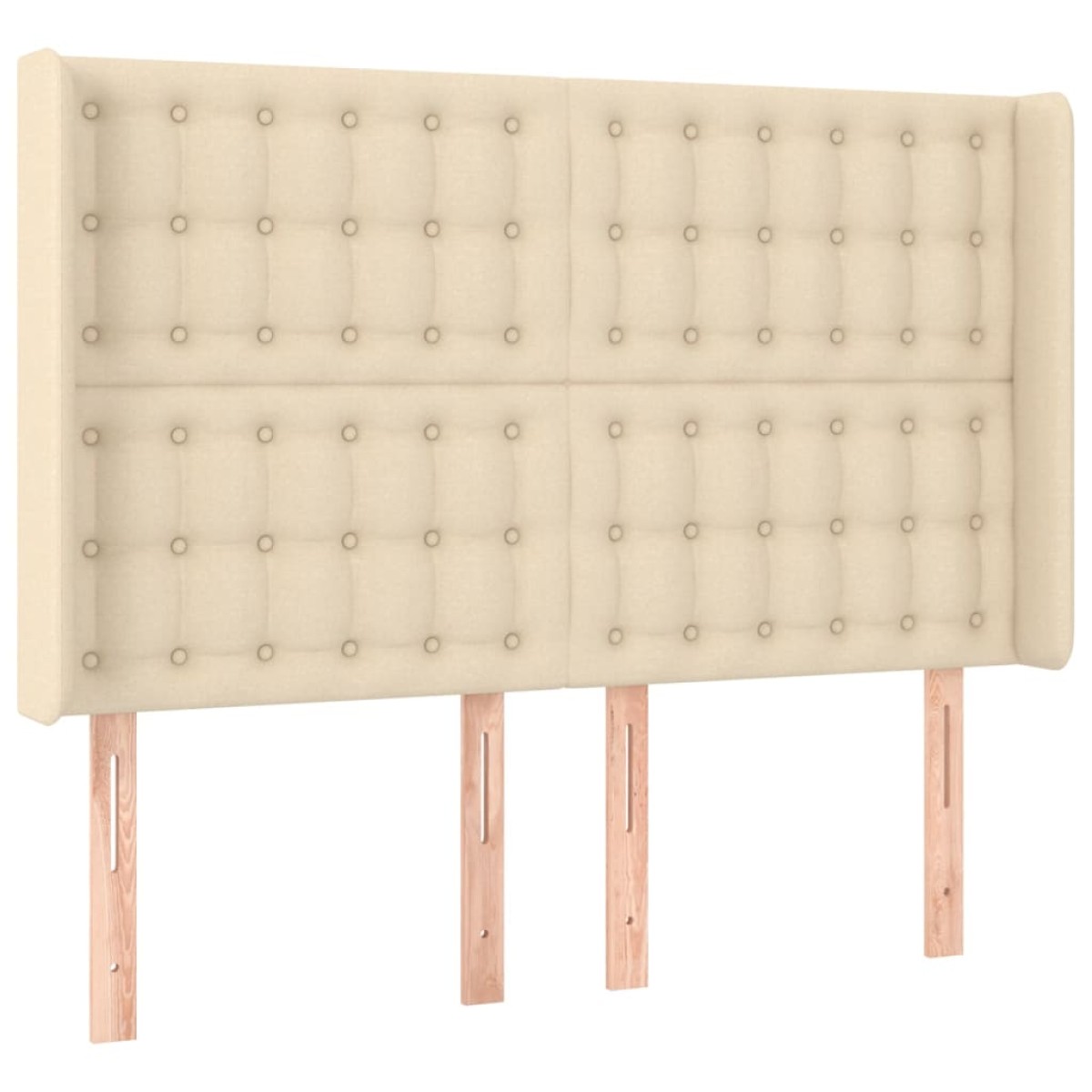 vidaXL Κρεβάτι Boxspring με Στρώμα & LED Κρεμ 140x190 εκ. Υφασμάτινο