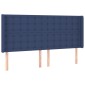 vidaXL Κρεβάτι Boxspring με Στρώμα & LED Μπλε 160x200 εκ. Υφασμάτινο