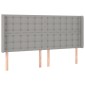 vidaXL Κρεβάτι Boxspring με Στρώμα & LED Αν.Γκρι 180x200εκ. Υφασμάτινο