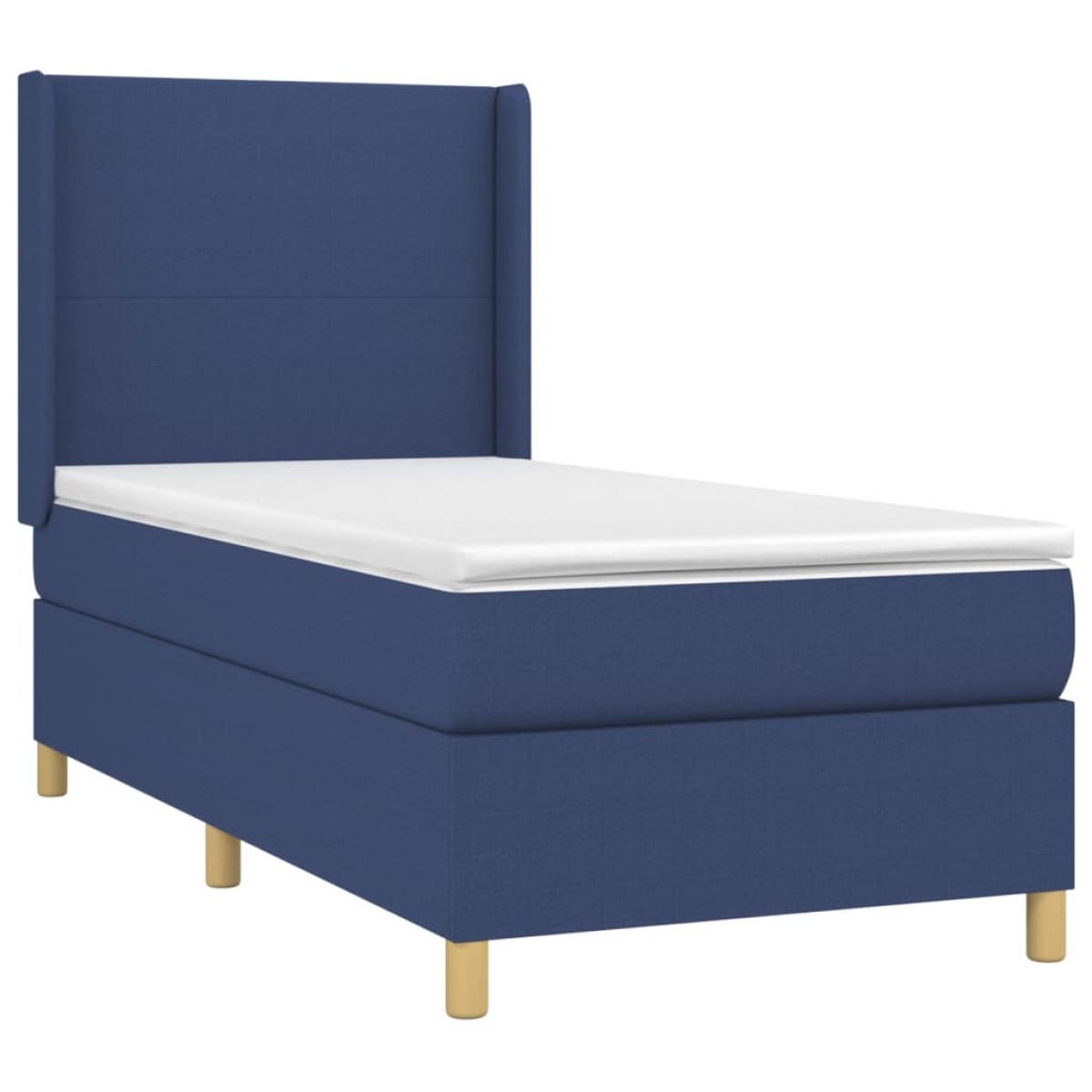vidaXL Κρεβάτι Boxspring με Στρώμα & LED Μπλε 90x190 εκ. Υφασμάτινο