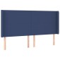 vidaXL Κρεβάτι Boxspring με Στρώμα & LED Μπλε 160x200 εκ. Υφασμάτινο