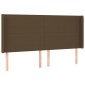 vidaXL Κρεβάτι Boxspring με Στρώμα & LED Σκ.Καφέ 180x200εκ. Υφασμάτινο