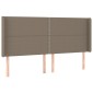 vidaXL Κρεβάτι Boxspring με Στρώμα & LED Taupe 180x200 εκ. Υφασμάτινο