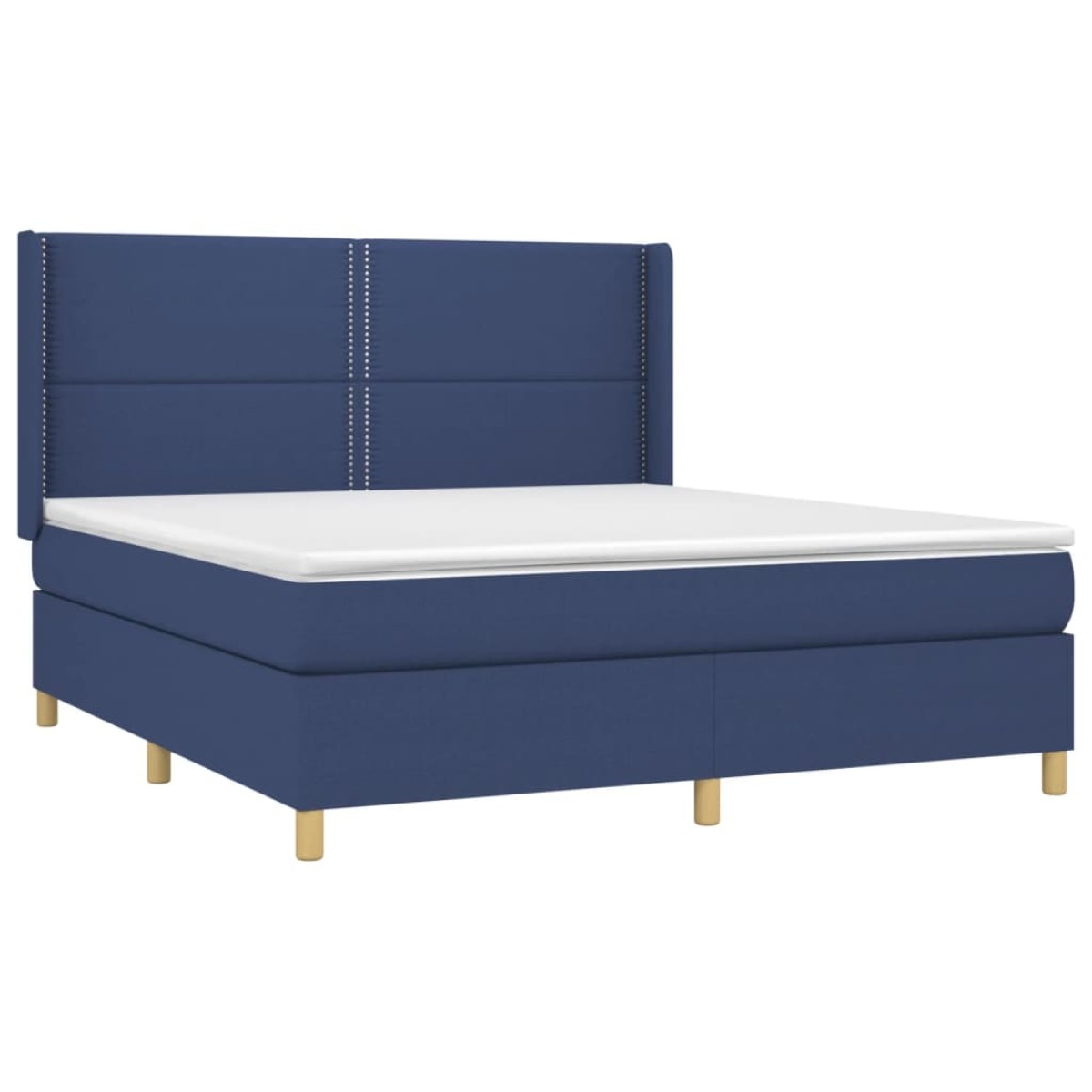 vidaXL Κρεβάτι Boxspring με Στρώμα & LED Μπλε 180x200 εκ. Υφασμάτινο
