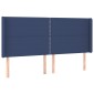 vidaXL Κρεβάτι Boxspring με Στρώμα & LED Μπλε 180x200 εκ. Υφασμάτινο