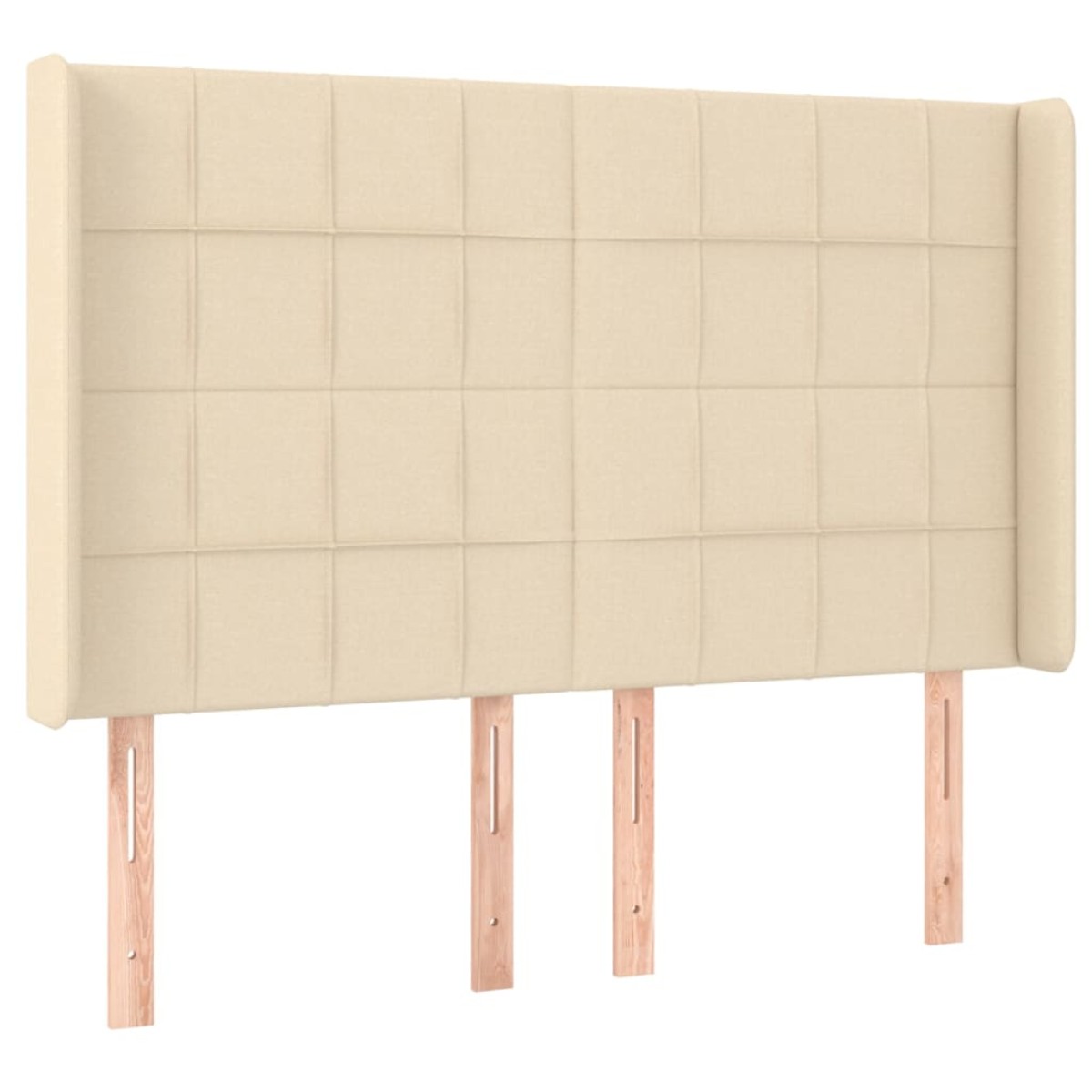 vidaXL Κρεβάτι Boxspring με Στρώμα & LED Κρεμ 140x200 εκ. Υφασμάτινο