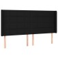 vidaXL Κρεβάτι Boxspring με Στρώμα & LED Μαύρο 160x200 εκ. Υφασμάτινο