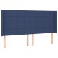 vidaXL Κρεβάτι Boxspring με Στρώμα & LED Μπλε 160x200 εκ. Υφασμάτινο