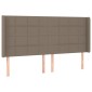 vidaXL Κρεβάτι Boxspring με Στρώμα & LED Taupe 200x200 εκ. Υφασμάτινο