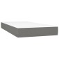 vidaXL Κρεβάτι Boxspring με Στρώμα & LED Σκ.Γκρι 80x200 εκ. Υφασμάτινο