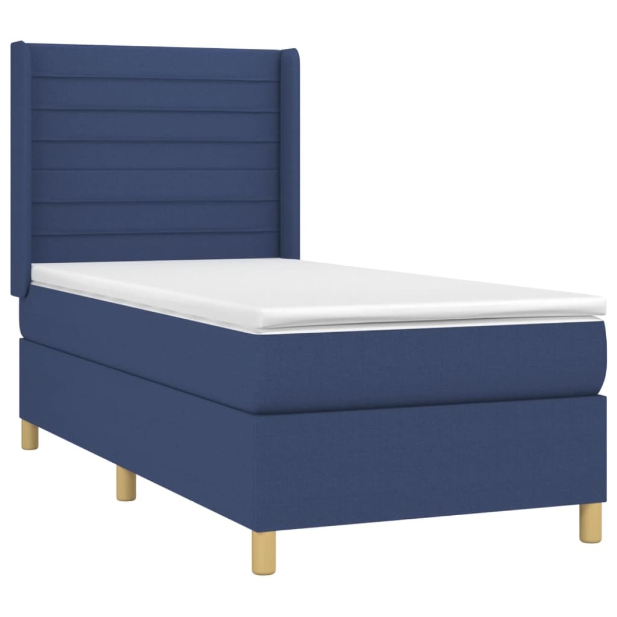 vidaXL Κρεβάτι Boxspring με Στρώμα & LED Μπλε 80x200 εκ. Υφασμάτινο