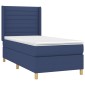 vidaXL Κρεβάτι Boxspring με Στρώμα & LED Μπλε 80x200 εκ. Υφασμάτινο