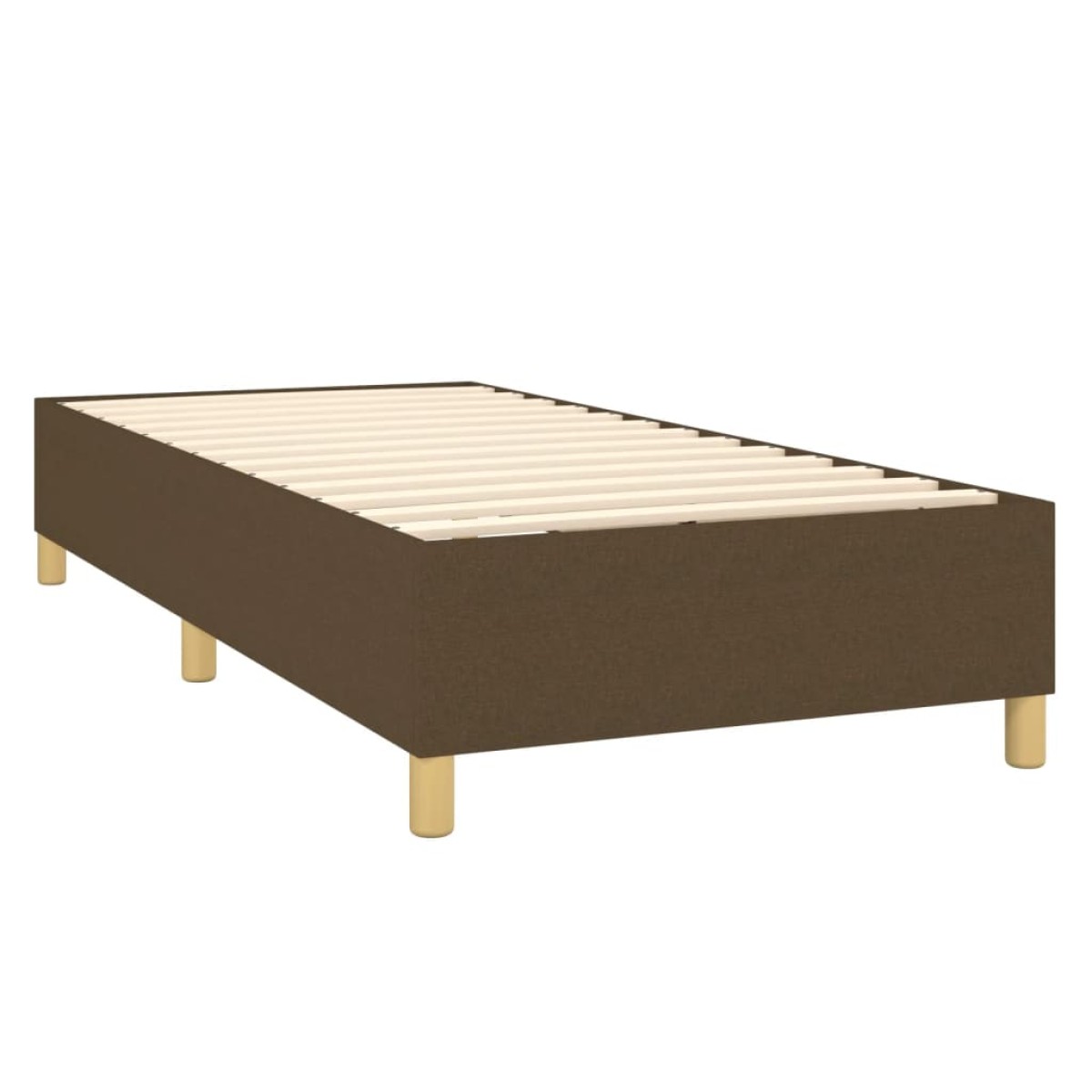 vidaXL Κρεβάτι Boxspring με Στρώμα & LED Σκ.Καφέ 90x190 εκ. Υφασμάτινο