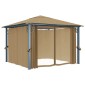 vidaXL Κιόσκι με Κουρτίνα Taupe 300 x 300 εκ. Αλουμινίου