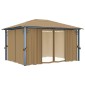 vidaXL Κιόσκι με Κουρτίνα Taupe 400 x 300 εκ. Αλουμινίου