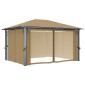 vidaXL Κιόσκι με Κουρτίνα Taupe 400 x 300 εκ. Αλουμινίου