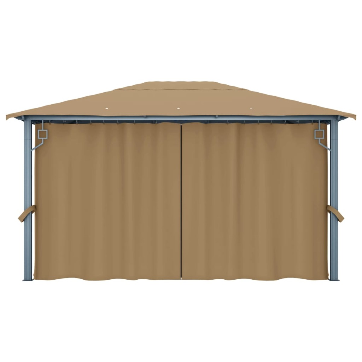 vidaXL Κιόσκι με Κουρτίνα Taupe 400 x 300 εκ. Αλουμινίου