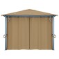 vidaXL Κιόσκι με Κουρτίνα Taupe 400 x 300 εκ. Αλουμινίου