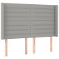vidaXL Κρεβάτι Boxspring με Στρώμα & LED Αν.Γκρι 140x190εκ. Υφασμάτινο