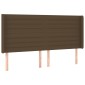 vidaXL Κρεβάτι Boxspring με Στρώμα & LED Σκ.Καφέ 160x200εκ. Υφασμάτινο