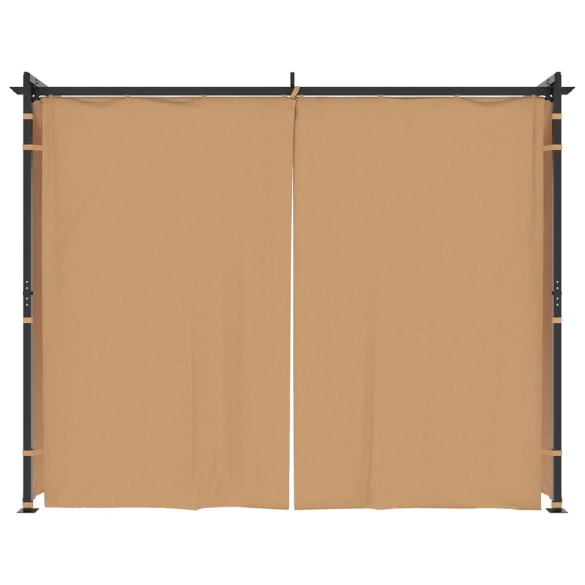 vidaXL Κιόσκι με Κουρτίνες Taupe 3 x 3 μ. Ατσάλινο