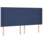 vidaXL Κρεβάτι Boxspring με Στρώμα & LED Μπλε 160x200 εκ. Υφασμάτινο