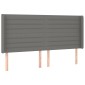 vidaXL Κρεβάτι Boxspring με Στρώμα & LED Σκ.Γκρι 180x200 εκ Υφασμάτινο