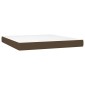 vidaXL Κρεβάτι Boxspring με Στρώμα & LED Σκ.Καφέ 180x200εκ. Υφασμάτινο