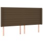 vidaXL Κρεβάτι Boxspring με Στρώμα & LED Σκ.Καφέ 180x200εκ. Υφασμάτινο
