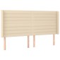 vidaXL Κρεβάτι Boxspring με Στρώμα & LED Κρεμ 180x200 εκ. Υφασμάτινο