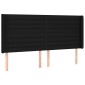 vidaXL Κρεβάτι Boxspring με Στρώμα & LED Μαύρο 200x200 εκ. Υφασμάτινο