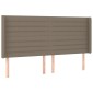 vidaXL Κρεβάτι Boxspring με Στρώμα & LED Taupe 200x200 εκ. Υφασμάτινο
