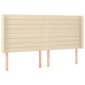 vidaXL Κρεβάτι Boxspring με Στρώμα & LED Κρεμ 200x200 εκ. Υφασμάτινο
