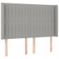 vidaXL Κρεβάτι Boxspring με Στρώμα & LED Αν.Γκρι 140x190εκ. Υφασμάτινο
