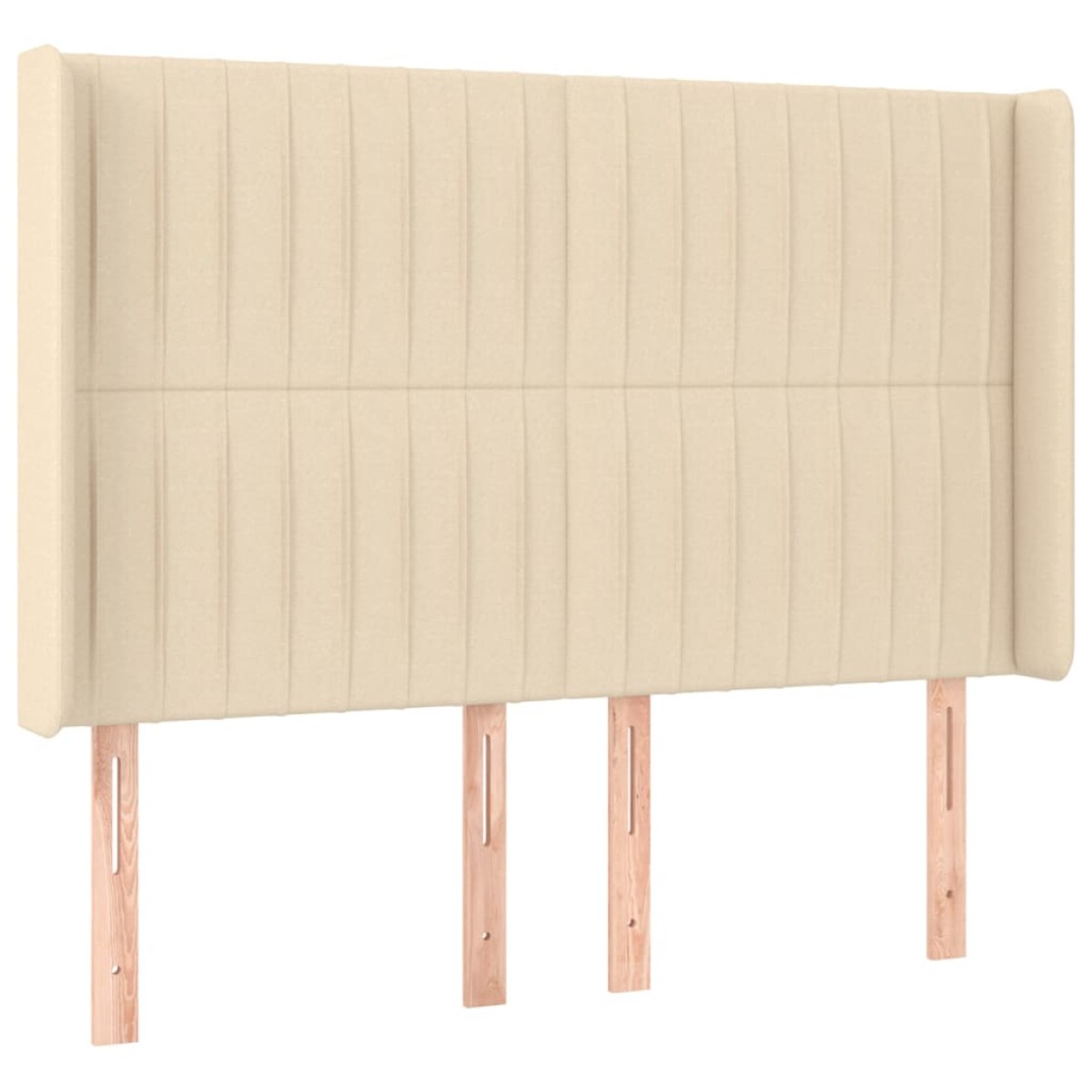 vidaXL Κρεβάτι Boxspring με Στρώμα & LED Κρεμ 140x190 εκ. Υφασμάτινο