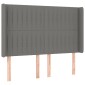 vidaXL Κρεβάτι Boxspring με Στρώμα & LED Σκ.Γκρι 140x200 εκ Υφασμάτινο