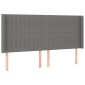 vidaXL Κρεβάτι Boxspring με Στρώμα & LED Σκ.Γκρι 160x200 εκ Υφασμάτινο