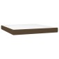 vidaXL Κρεβάτι Boxspring με Στρώμα & LED Σκ.Καφέ 160x200εκ. Υφασμάτινο