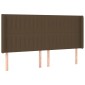 vidaXL Κρεβάτι Boxspring με Στρώμα & LED Σκ.Καφέ 160x200εκ. Υφασμάτινο