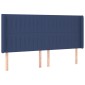 vidaXL Κρεβάτι Boxspring με Στρώμα & LED Μπλε 160x200 εκ. Υφασμάτινο